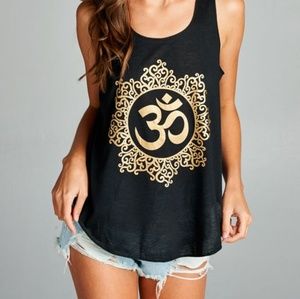 "Om" print tank top